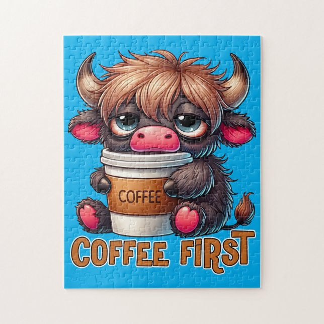 Coffee First Coffee Lover Gifts  Pussel (Vertikal)
