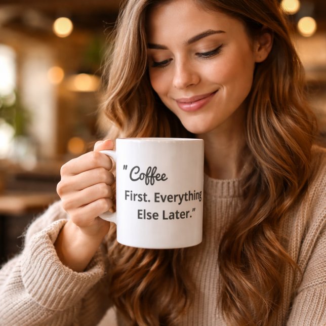 Coffee First Everything Else Later Kaffemugg (Skapare uppladdad)