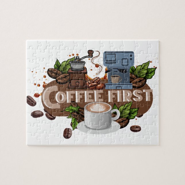 Coffee First – Morning Motivation for True Caffein Pussel (Horisontell)