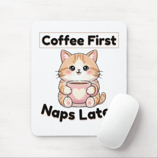 Coffee First Naps Later Cute Cat | Kawaii Coffee  Musmatta