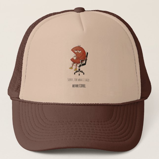 Coffee First Personality Second Funny Trucker Hat Keps (Framsida)