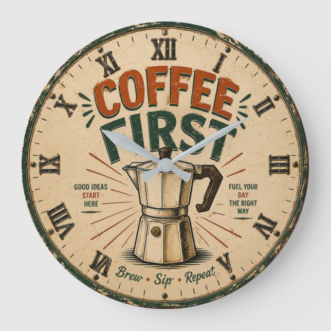 Coffee First  Stor Klocka (Framsida)