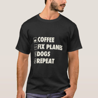Coffee Fix Flygplan Hundar Repetera Airplan Aviati T Shirt