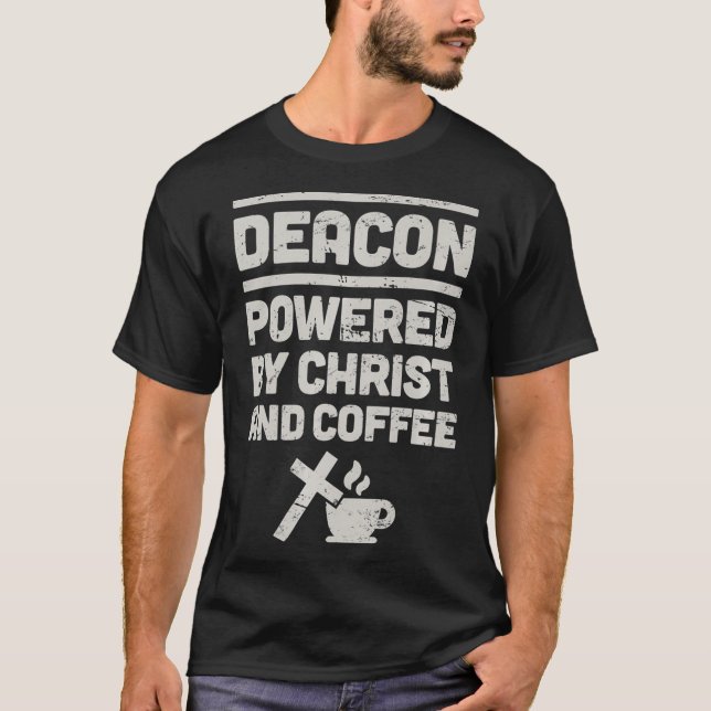 Coffee Funny Christian Church Deacon Premium T Shirt (Framsida)