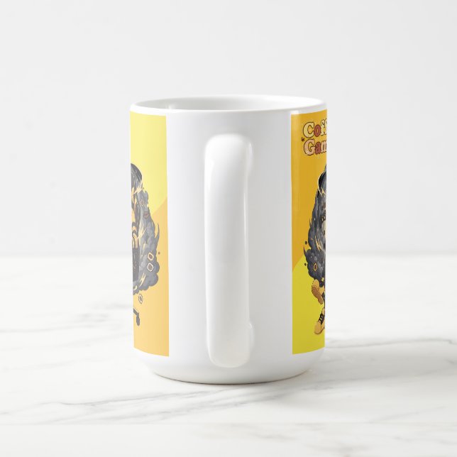 Coffee Gamer Anime Boy Yellow Aesthetic Art Kaffemugg (Handtag)