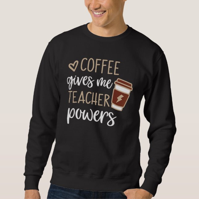 Coffee Ge Me Lacher Powers Cute Lacher Coffee Lång Ärmad Tröja (Framsida)