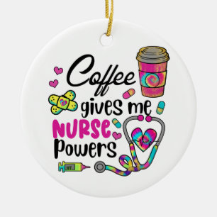 Coffee Ge Me Nurse Powers Julgransprydnad Keramik