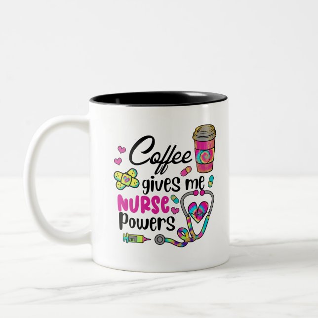 Coffee Ge Me Nurse Powers Två-Tonad Mugg (Vänster)