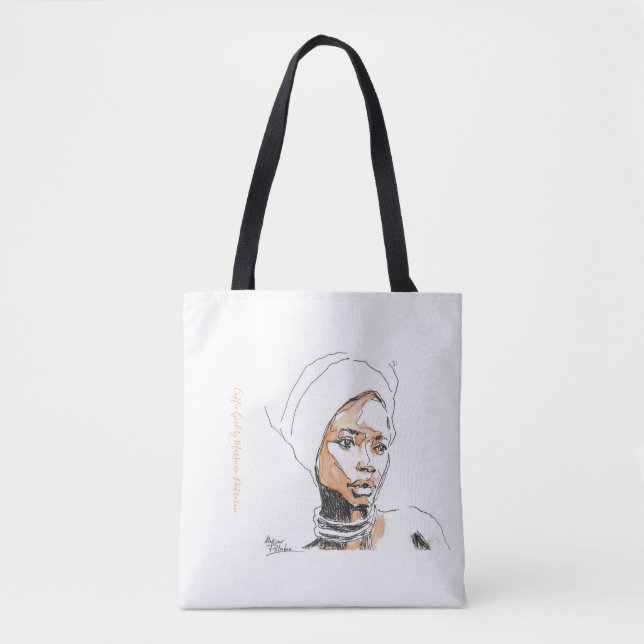Coffee Girl - Artist - Massimo Pietrobon Tote Bag Tygkasse (Framsida)