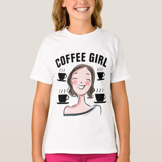 COFFEE GIRL Funny Girls T-shirts (Framsida)