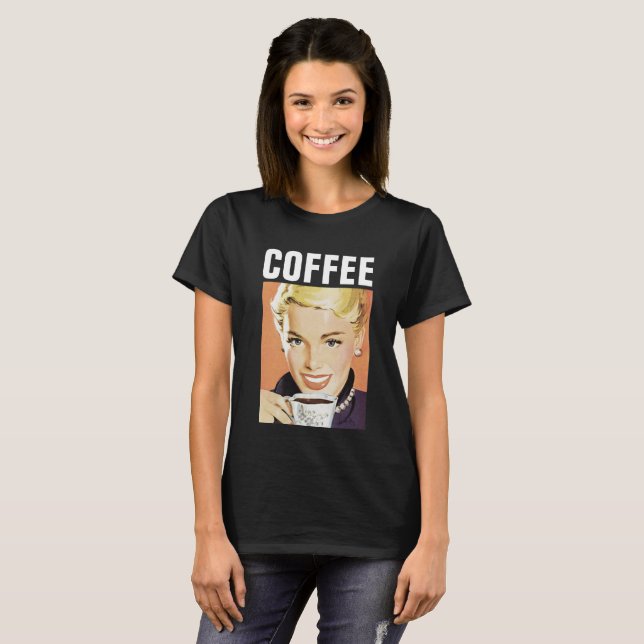 COFFEE GIRL RETRO T-SHIRTS (Hel framsida)