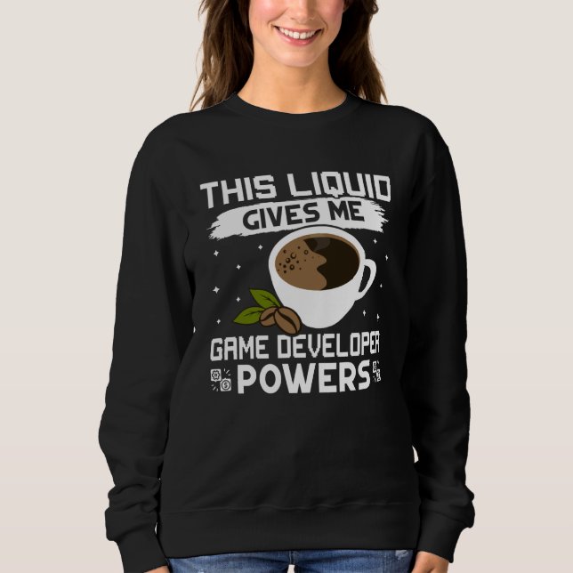 Coffee Gives Me Game Developer Powers T Shirt (Framsida)