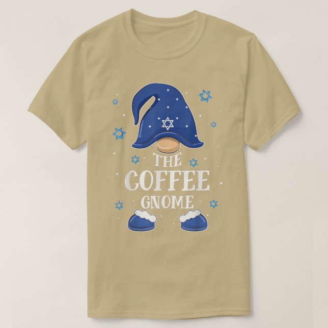 Coffee Gnome Hanukkah Jewish Matching Family Julaf T Shirt (Design framsida)
