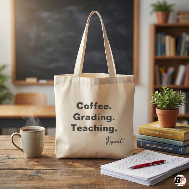 Coffee Grading Teaching Repeat | Rolig Lärare Gif Tygkasse (Skapare uppladdad)
