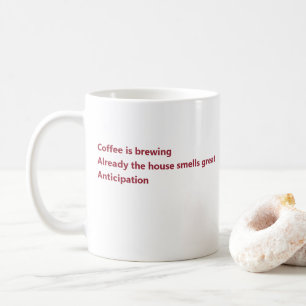 Coffee Haiku Dikt Minimal Burgundy Kaffemugg