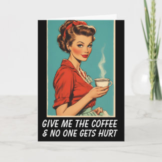 COFFEE HELLO RETRO HOUSEWIFE Greeting Card Kort