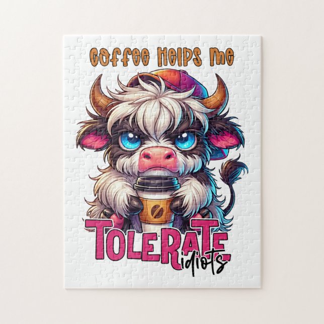 Coffee Helps Me Tolerate Idiots  Pussel (Vertikal)