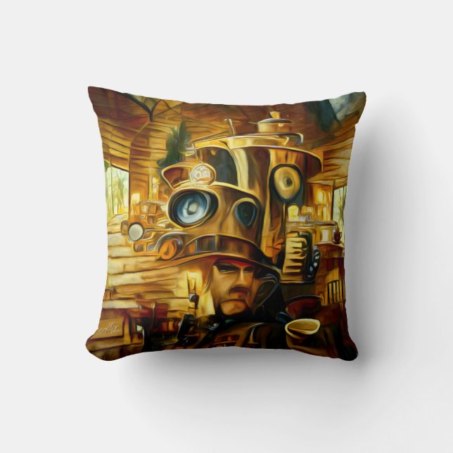Coffee House Donuts Steampunk Dekorativ kudde (Framsida)
