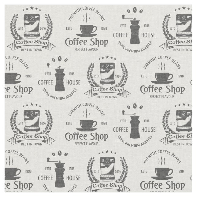 Coffee House Logotyper Tyg (Närbild)