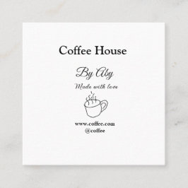Coffee house made with love add text website socia fyrkantigt visitkort