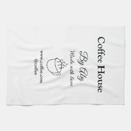 Coffee house made with love add text website socia kökshandduk