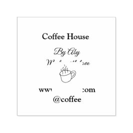 Coffee house made with love add text website socia självfärgande stämpel