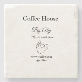 Coffee house made with love add text website socia stenunderlägg
