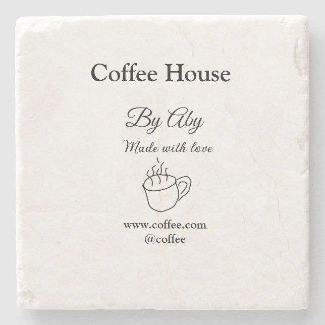 Coffee house made with love add text website socia stenunderlägg (Framsidan)