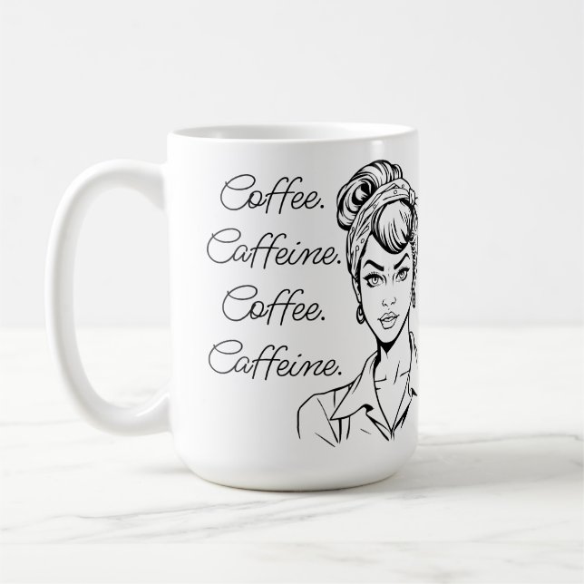 Coffee Humor | Coffee, Caffeine, Repeat Kaffemugg (Vänster)