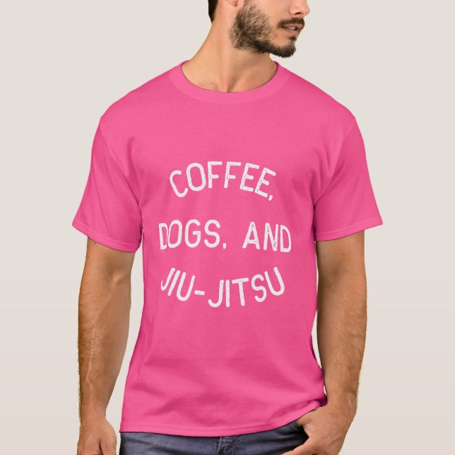 Coffee Hundar Jiu Jitsu for Bjj Jujitsu Gift T Shirt (Framsida)