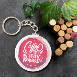 Coffee Hustle Wine Repeat Nyckelring