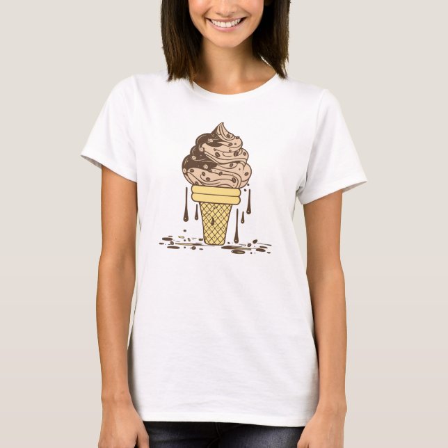 Coffee Ice Cream T Shirt (Framsida)