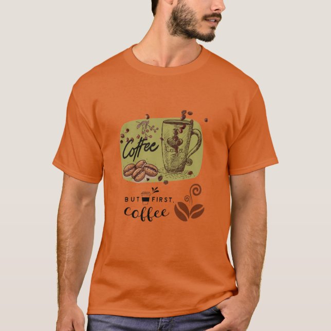 Coffee Illustration T Shirt (Framsida)