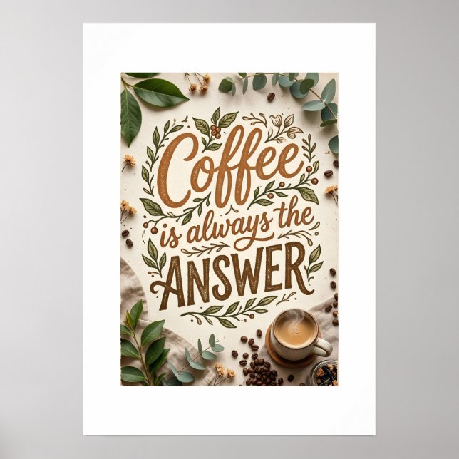 coffee is always the answer poster (Framsidan)