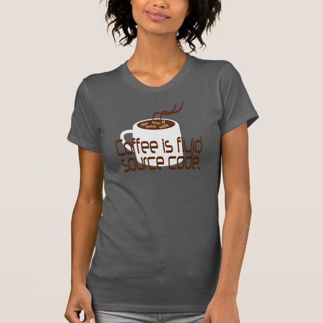 Coffee is fluid source code tee (Framsida)