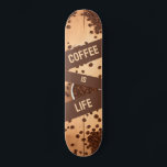 Coffee is Life - Beans on a Table Mini Skateboard Bräda 18,5 Cm<br><div class="desc">Design that combines the theme of coffee with a skateboard.</div>