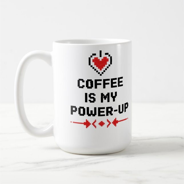 Coffee Is My Power-Up – Retro Gamer Coffee Mug Kaffemugg (Vänster)
