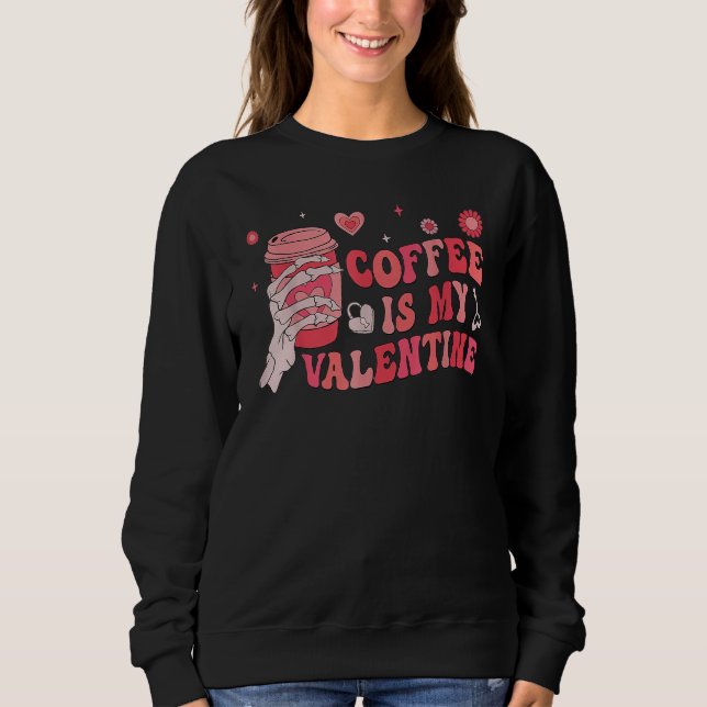 Coffee Is My Valentines Skeleton Hand Matching Cou T Shirt (Framsida)