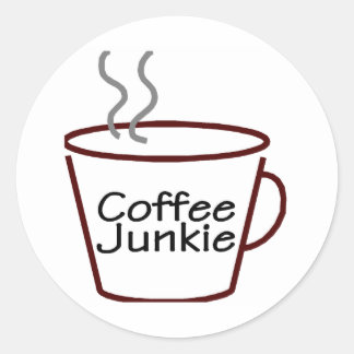 Coffee Junkie Runt Klistermärke