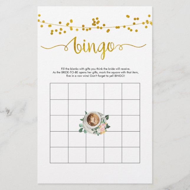 Coffee Kärlek håller på att bryta Bingo Möhippa Ga (Framsida)