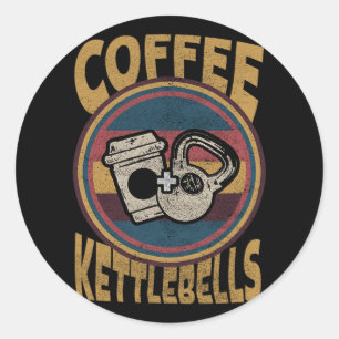 Coffee Kettlebells Funny Workout Fitness Bodybuild Runt Klistermärke