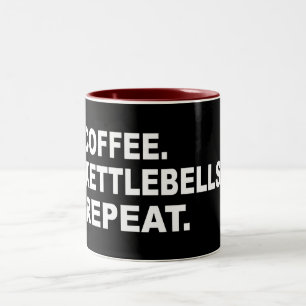 Coffee Kettlebells Repeat Två-Tonad Mugg