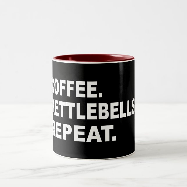 Coffee Kettlebells Repeat Två-Tonad Mugg (Center)