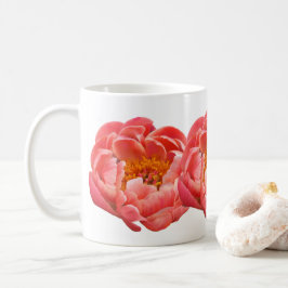 Coffee Kopp Coral Peonies