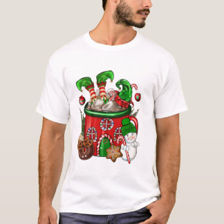 Coffee Kopp Elf Snögubbe T Shirt