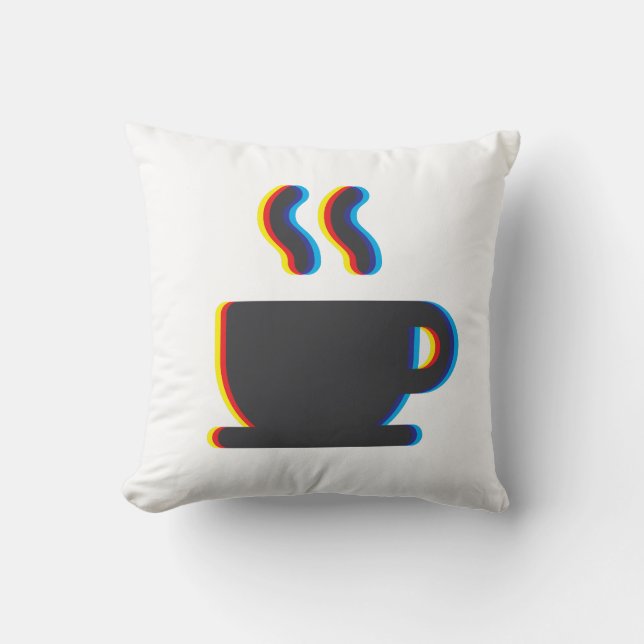 Coffee Kopp Glitch Kudde (Framsida)