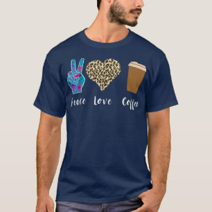 Coffee Kopp Peace Leopard Heart Iced Coffee Lo T Shirt