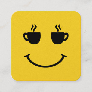 Coffee Kopp Smile Fyrkantigt Visitkort