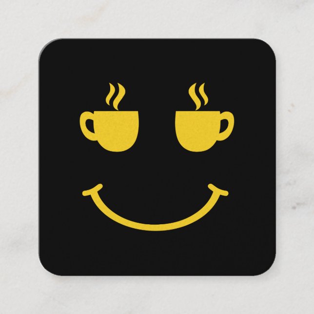 Coffee Kopp Smile Fyrkantigt Visitkort (Framsida)