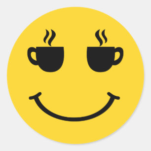 Coffee Kopp Smile Runt Klistermärke